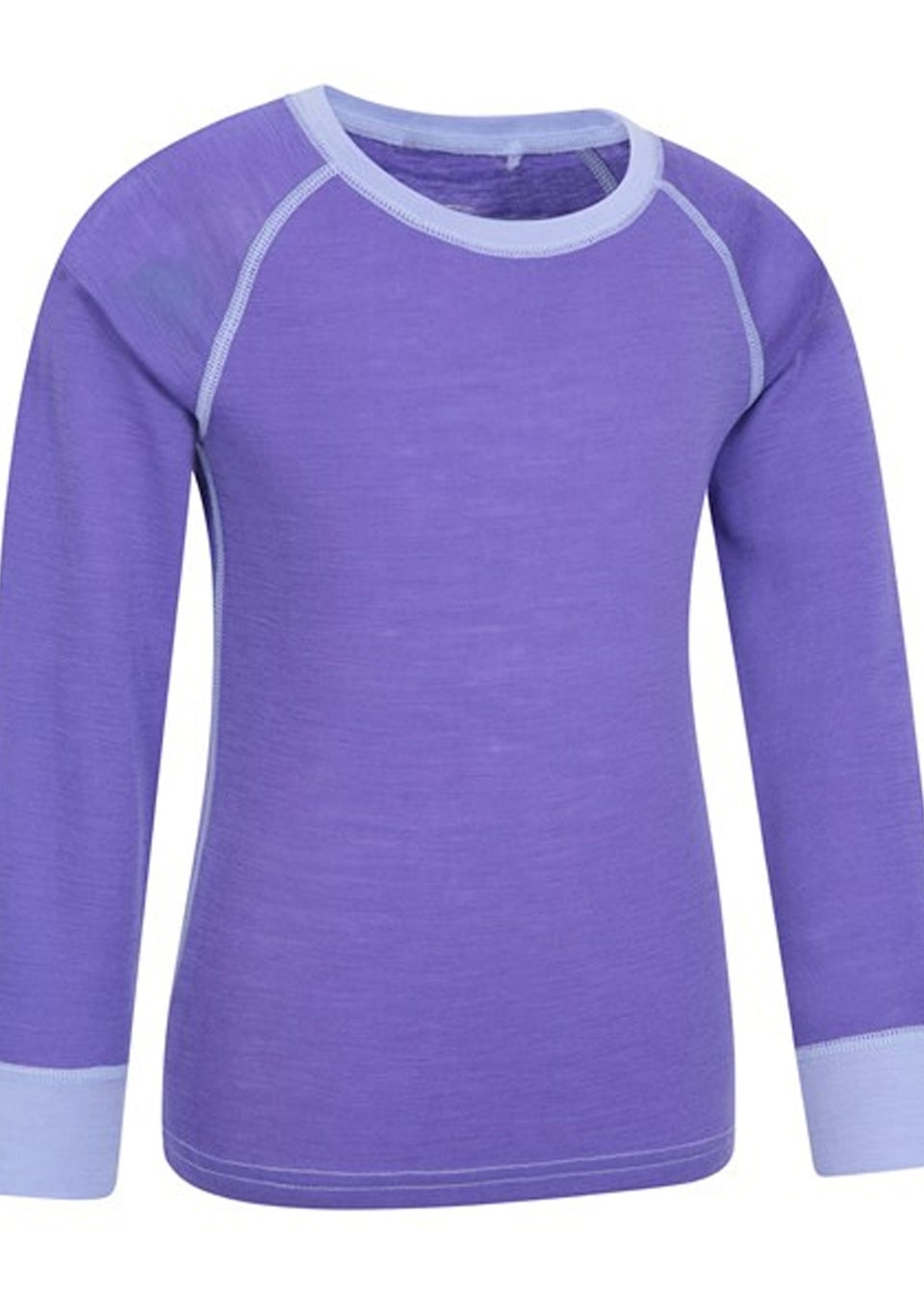 Mountain Warehouse Kids Purple Merino II Contrast Round Neck Base Layer Top (2-8yrs)