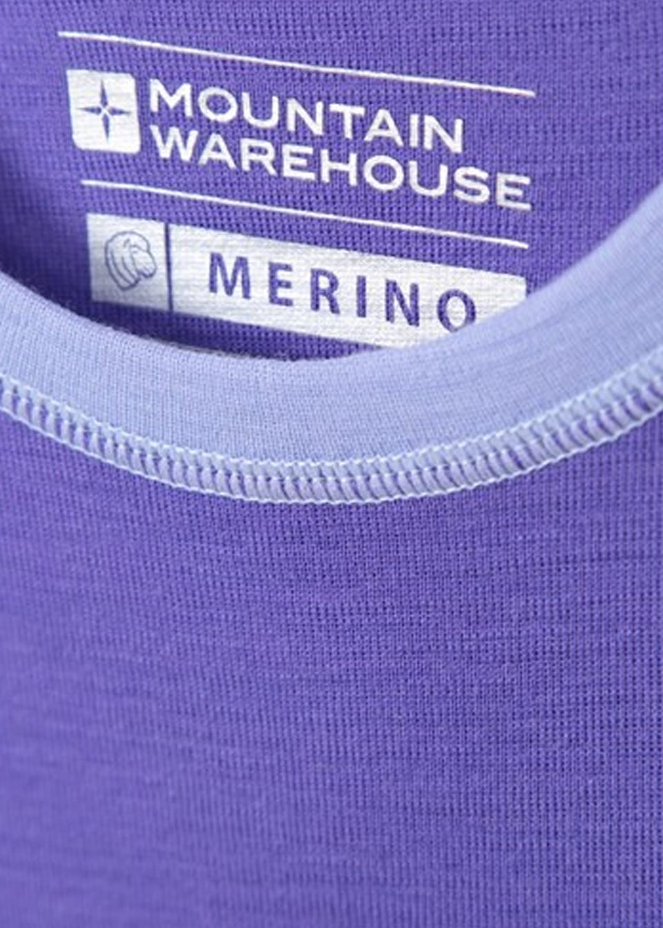 Mountain Warehouse Kids Purple Merino II Contrast Round Neck Base Layer Top (2-8yrs)
