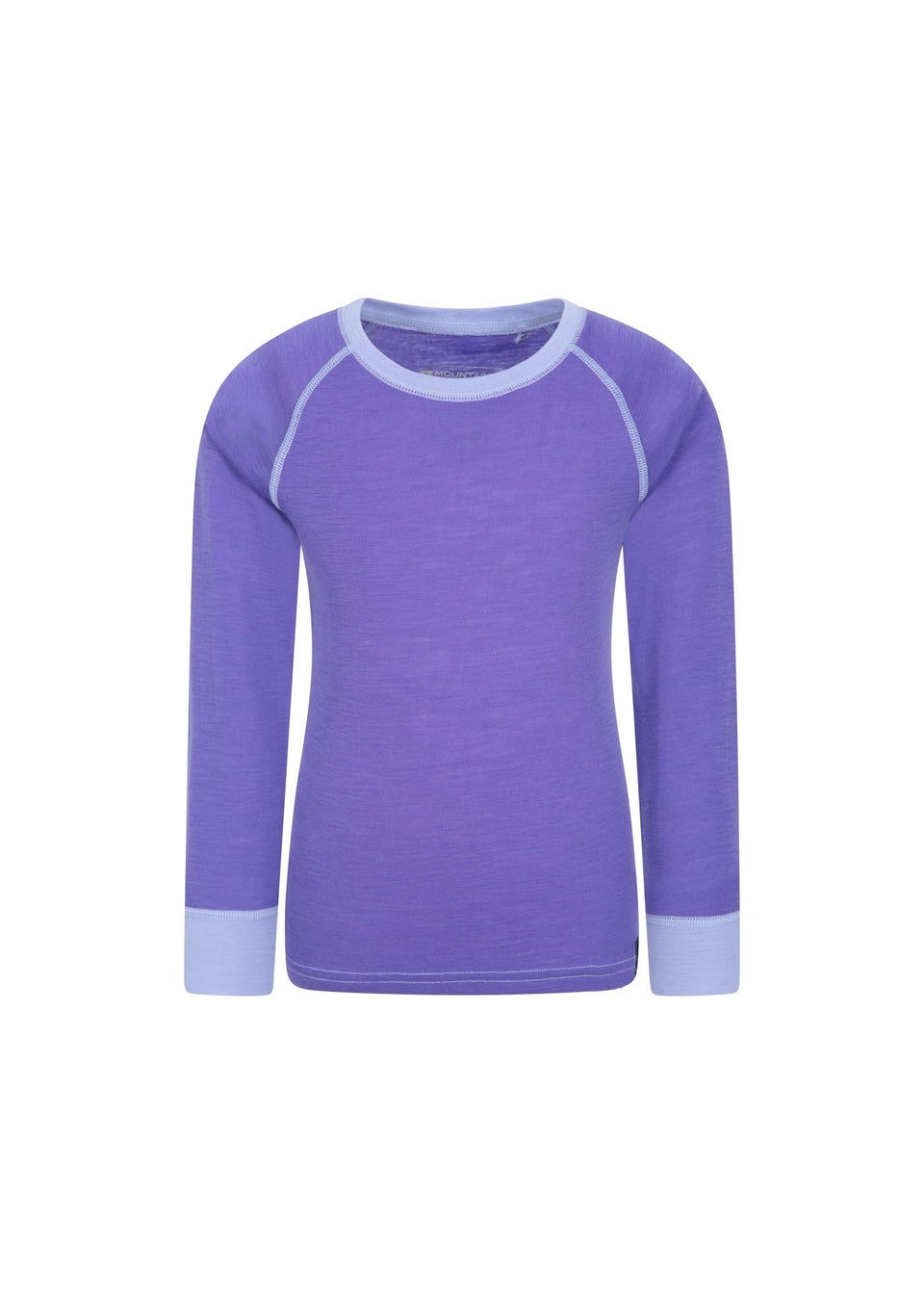 Mountain Warehouse Kids Purple Merino II Contrast Round Neck Base Layer Top (2-8yrs)