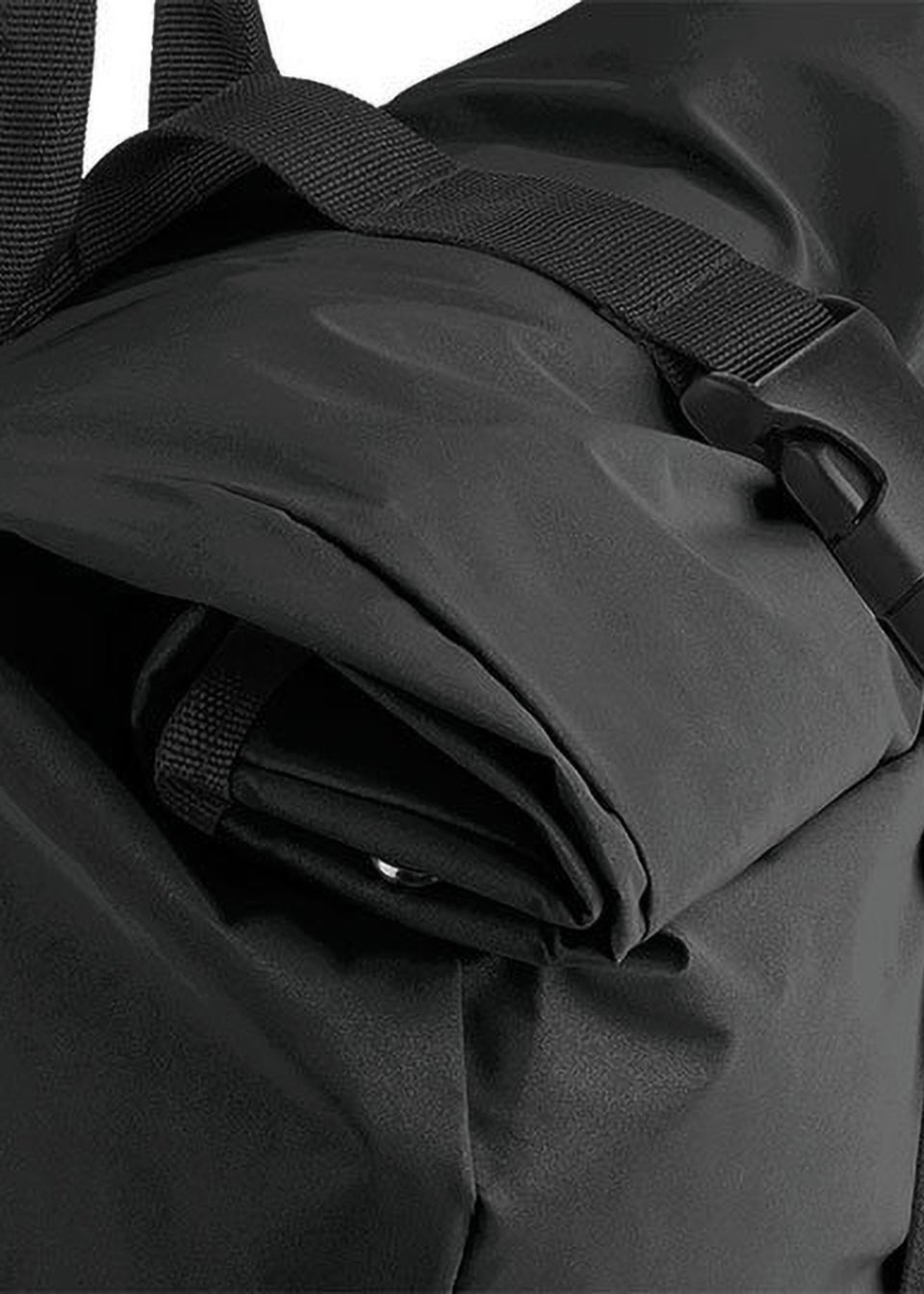 BagBase Black Reflective Roll Top Backpack
