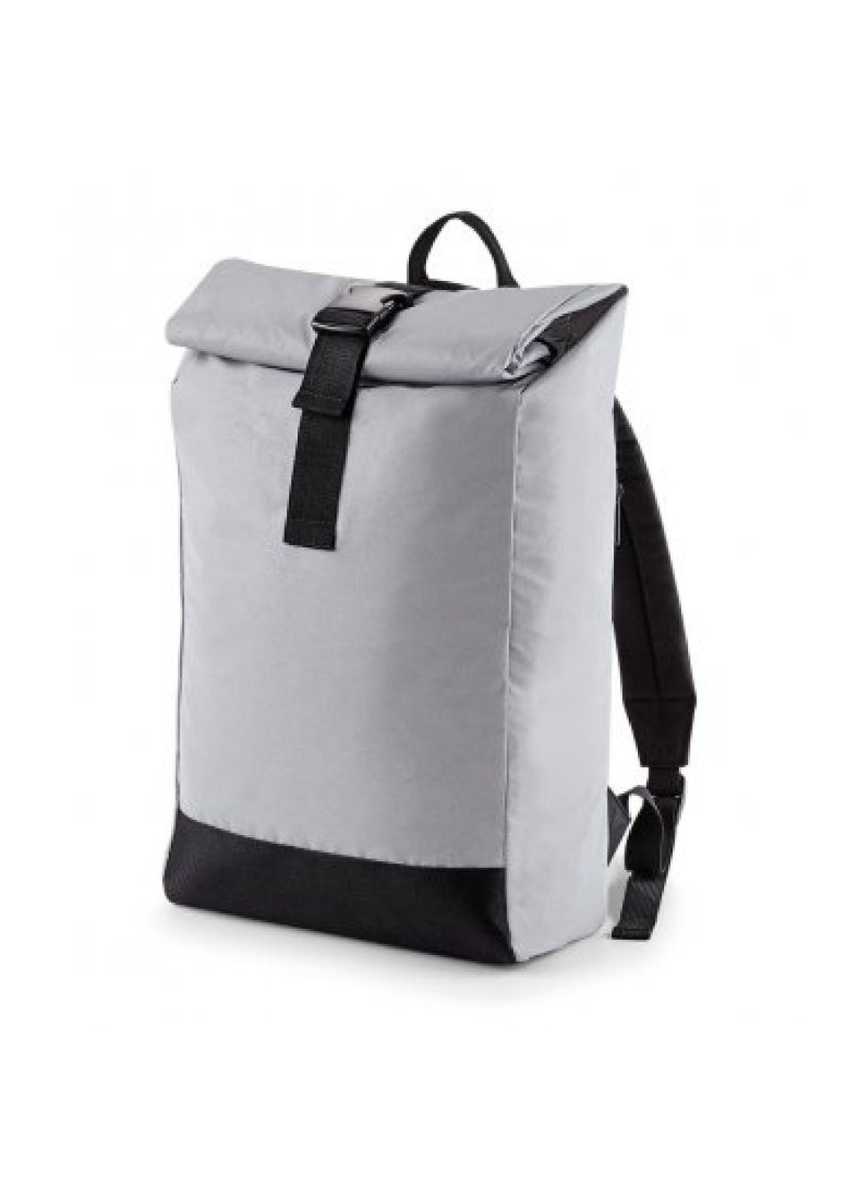 BagBase Silver Reflective Roll Top Backpack
