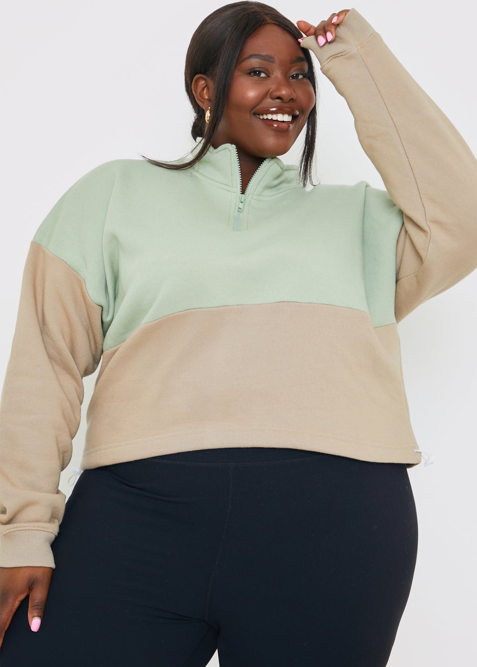 Plus size sales half zip sweatshirt