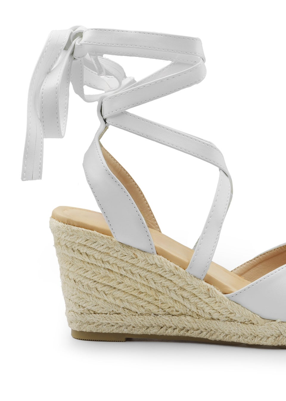 Where's That From White Pu Juniper Low Wedge Espadrille Sandals
