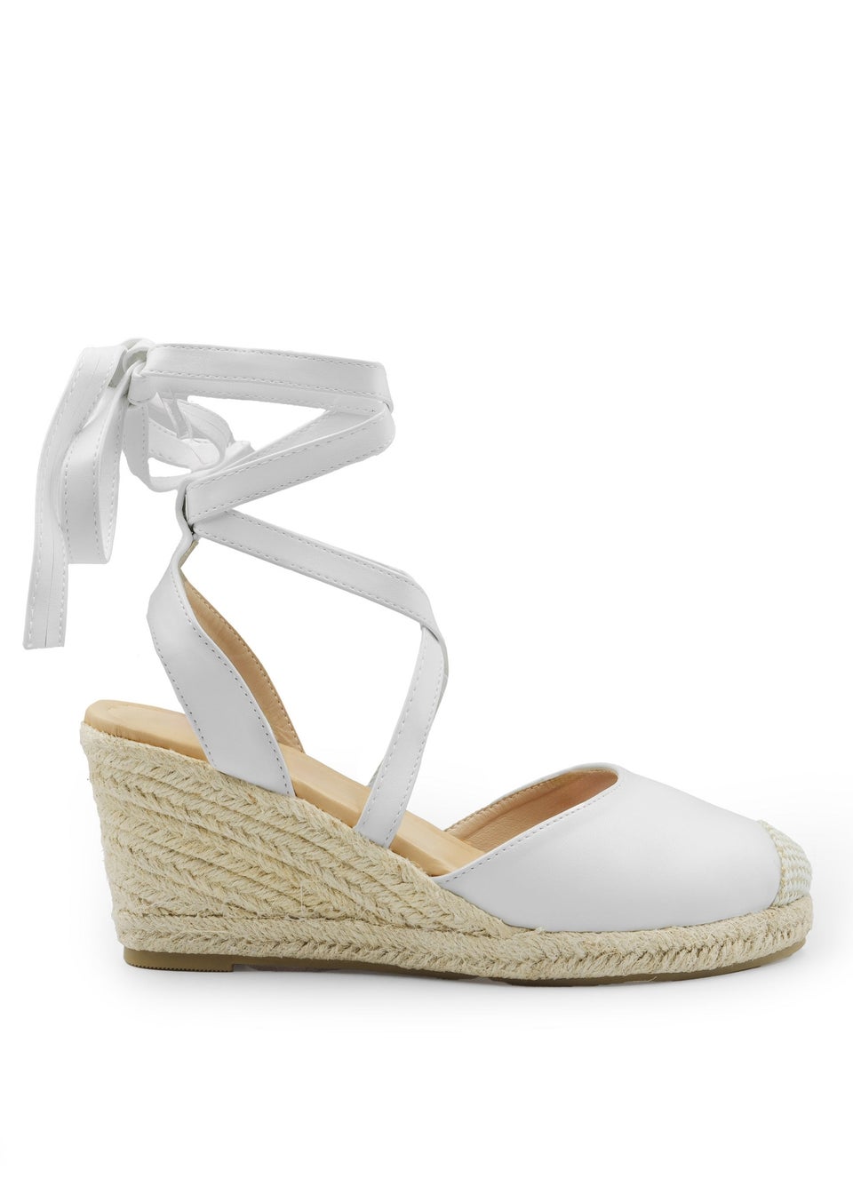 Where's That From White Pu Juniper Low Wedge Espadrille Sandals