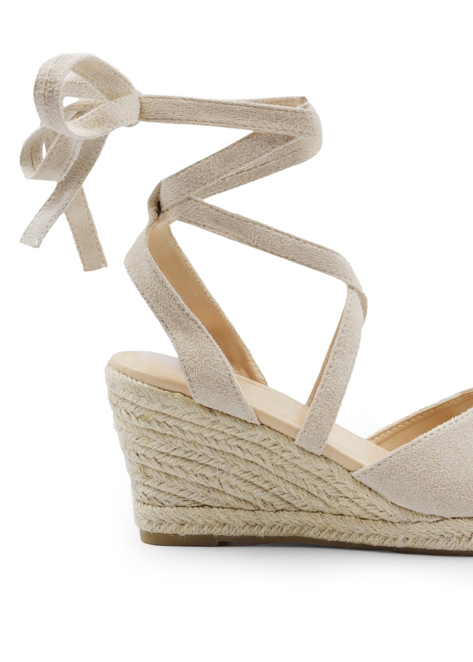 Where's That From Cream Suede Juniper Low Wedge Espadrille Sandals