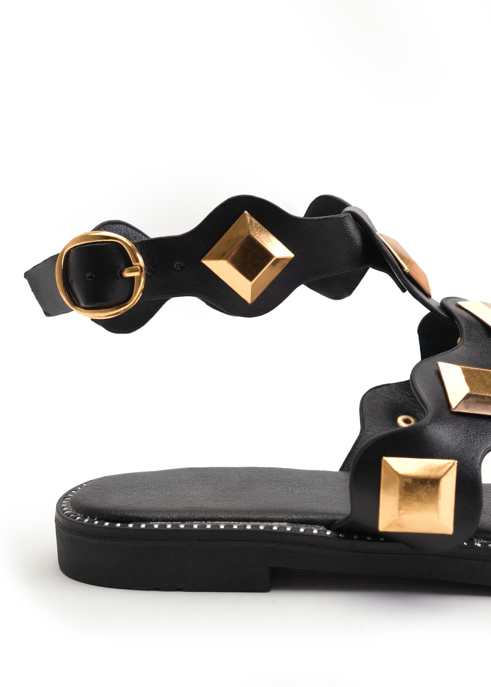 Where's That From Black Pu Sharyn Toe Post Sandals