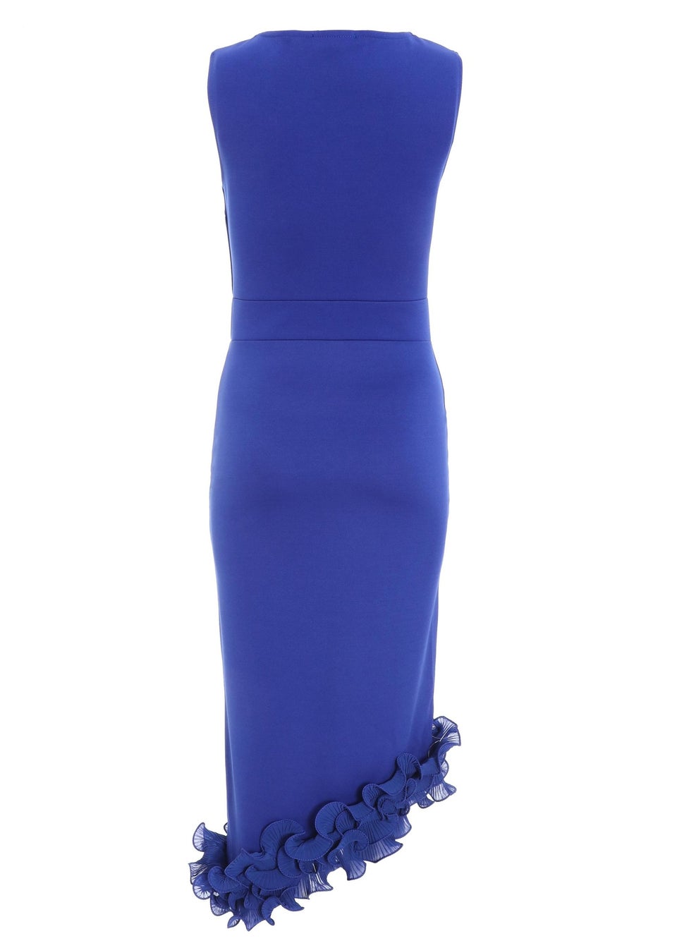 Quiz Blue Ruffle Hem Midi Dress