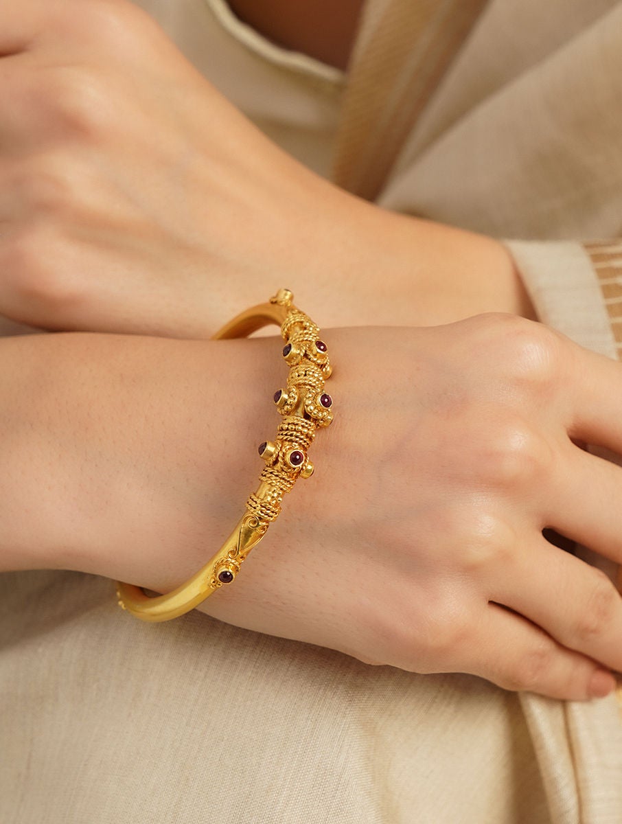 Gold plated silver bangles sales