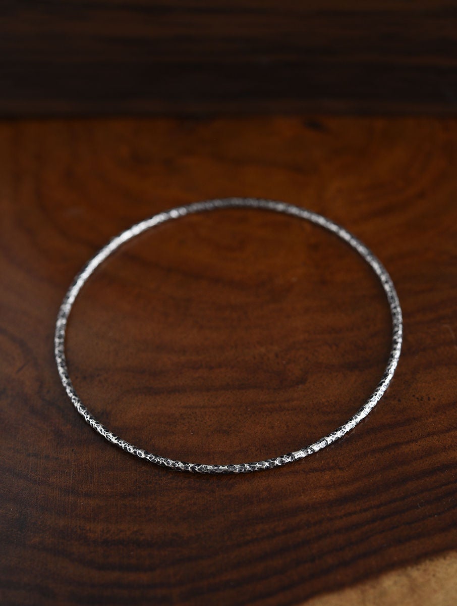 Women Silver Non Adjustable Silver Bangles - 2/4