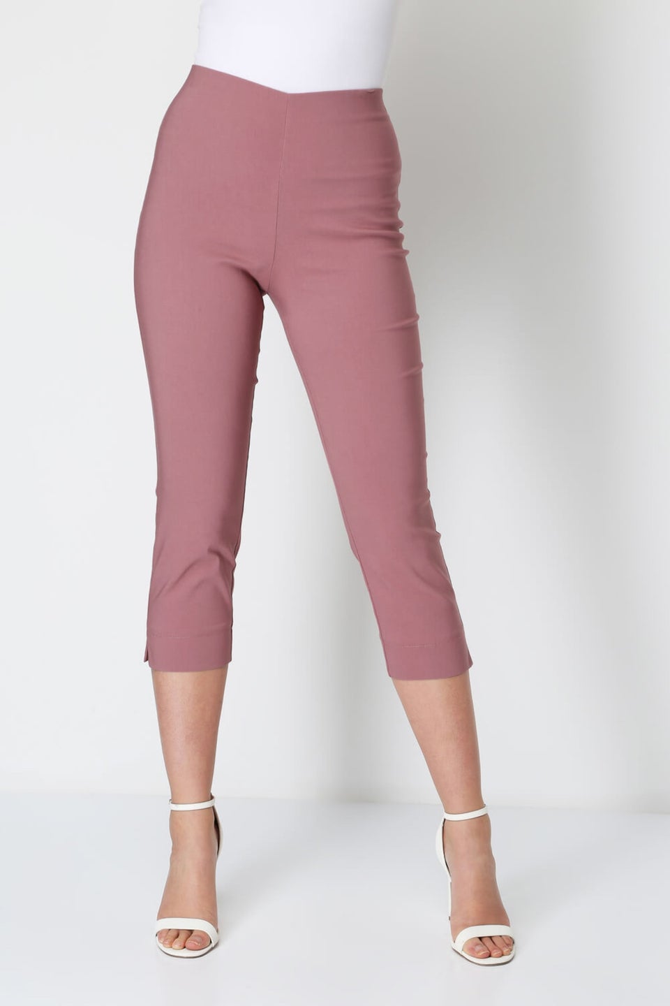 Roman Dusky Pink Cropped Stretch Trouser