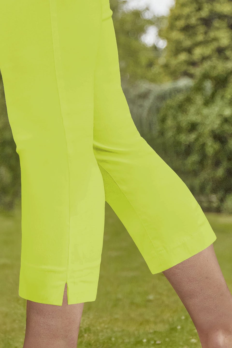 Roman Lime Cropped Capri Stretch Trouser