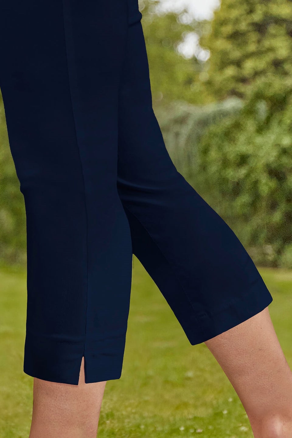 Roman Navy Blue Cropped Stretch Trouser Capri Summer Leggings 3/4 Pedal Pushers