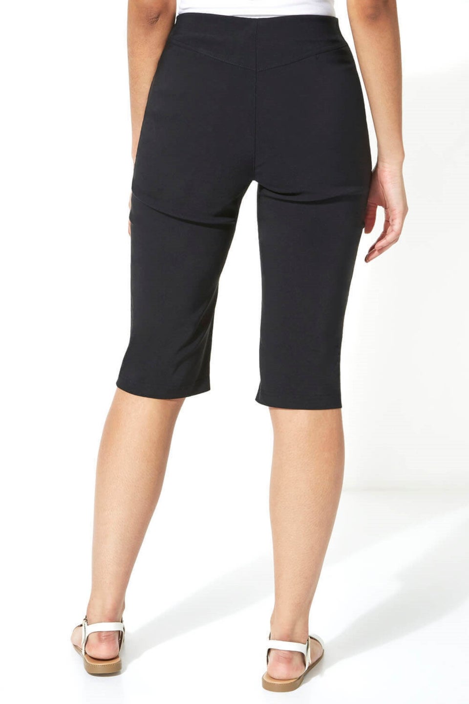 Roman Black Knee Length Stretch Shorts