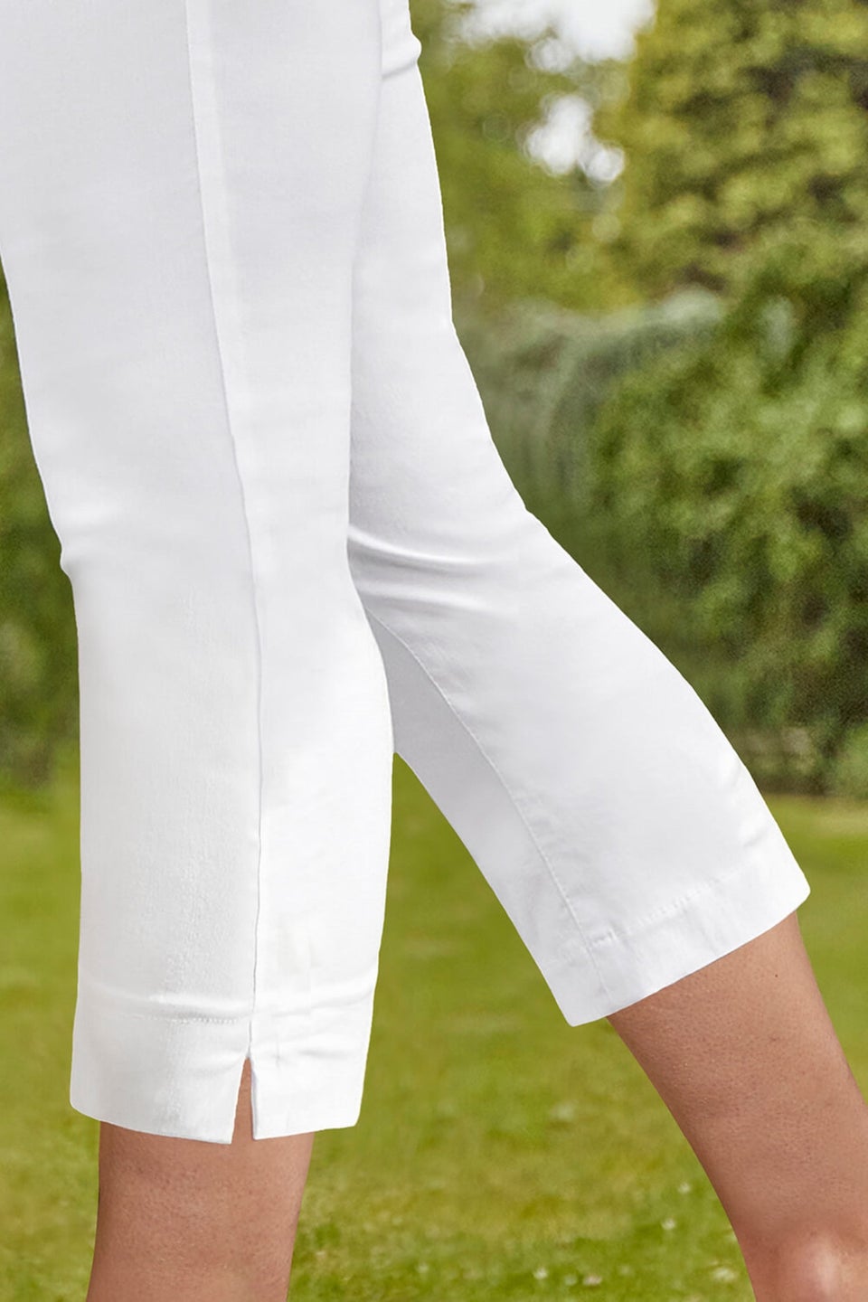 Roman White Cropped Stretch Trouser