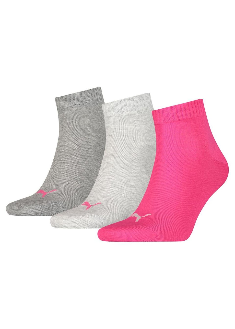 Puma Pink Quarter Training Ankle Socks (Pack of 3)