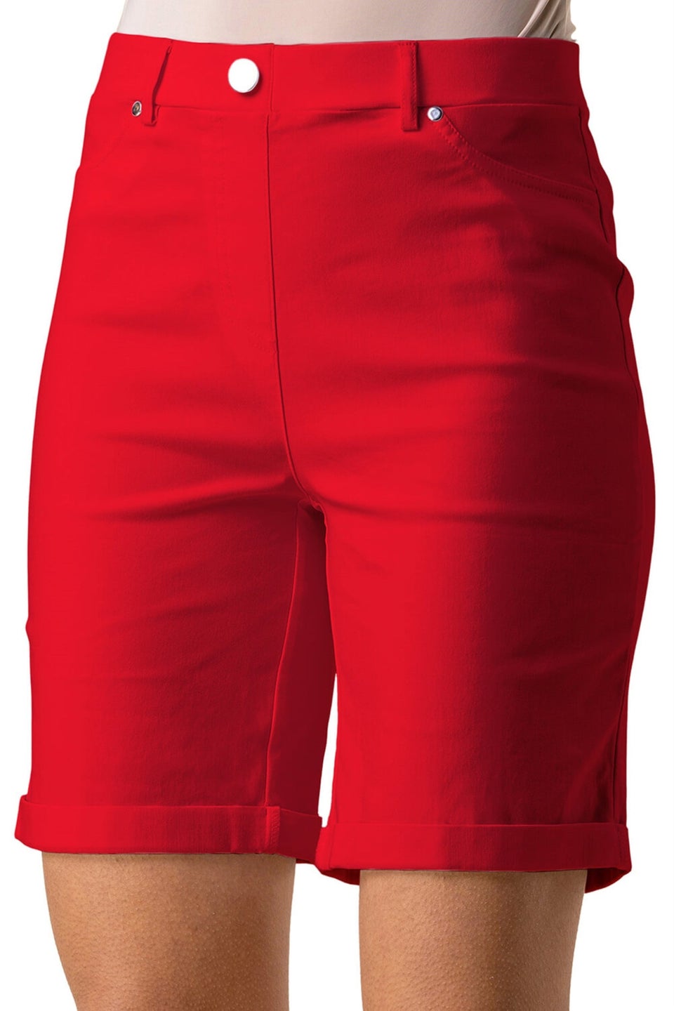 Roman Red Turn Up Stretch Shorts