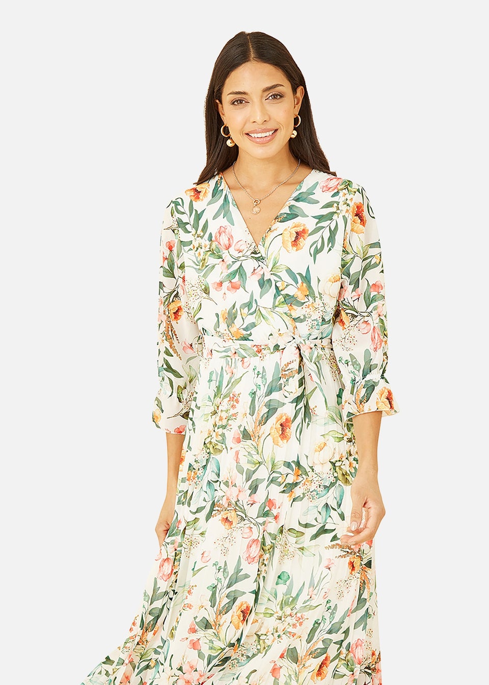 Yumi floral print wrap dress cheap