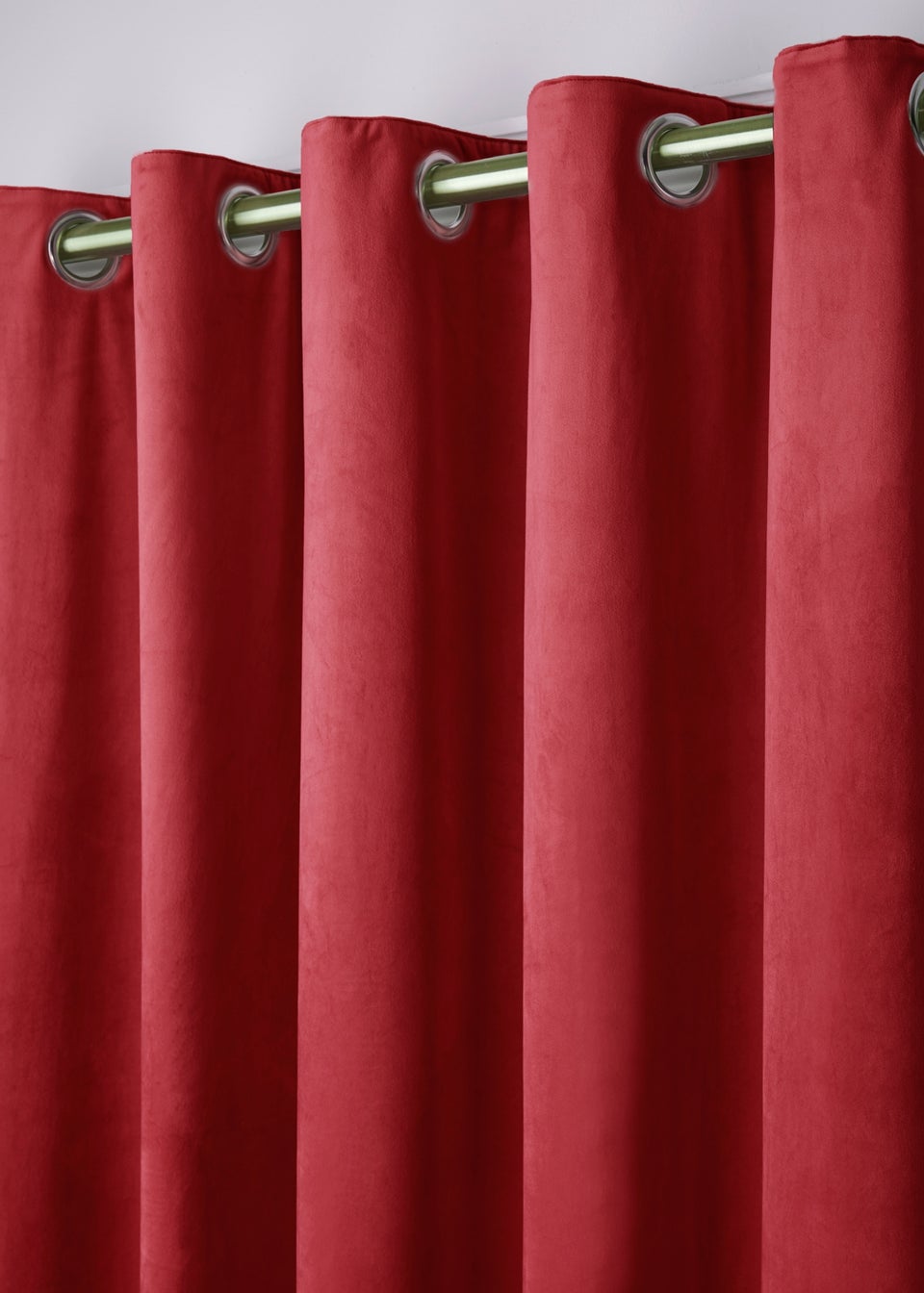 Laurence Llewelyn-Bowen Montrose Velvet Blackout Red Eyelet Single Panel Door Curtain
