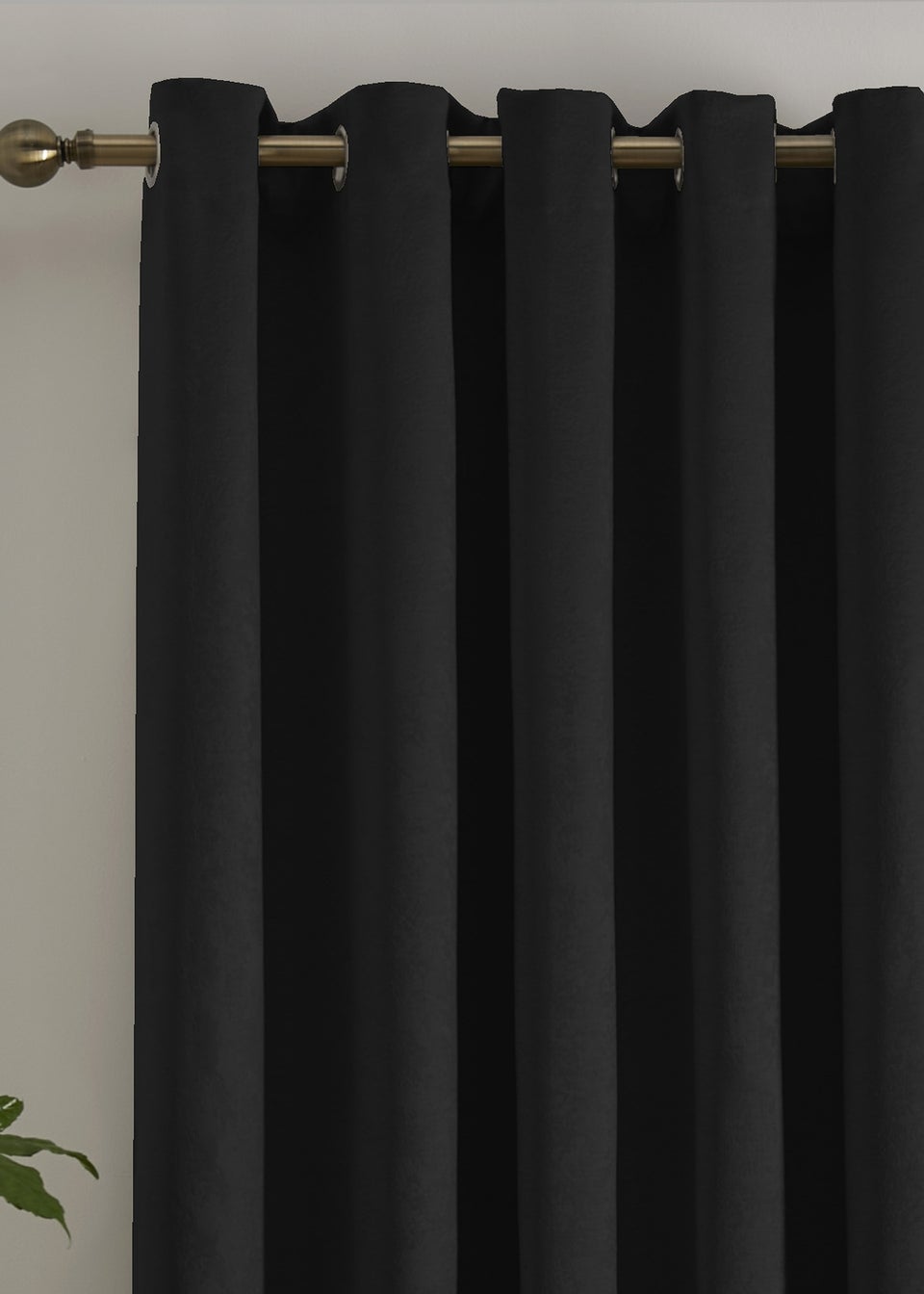 Fusion Strata Dimout Black Eyelet Single Panel Door Curtain