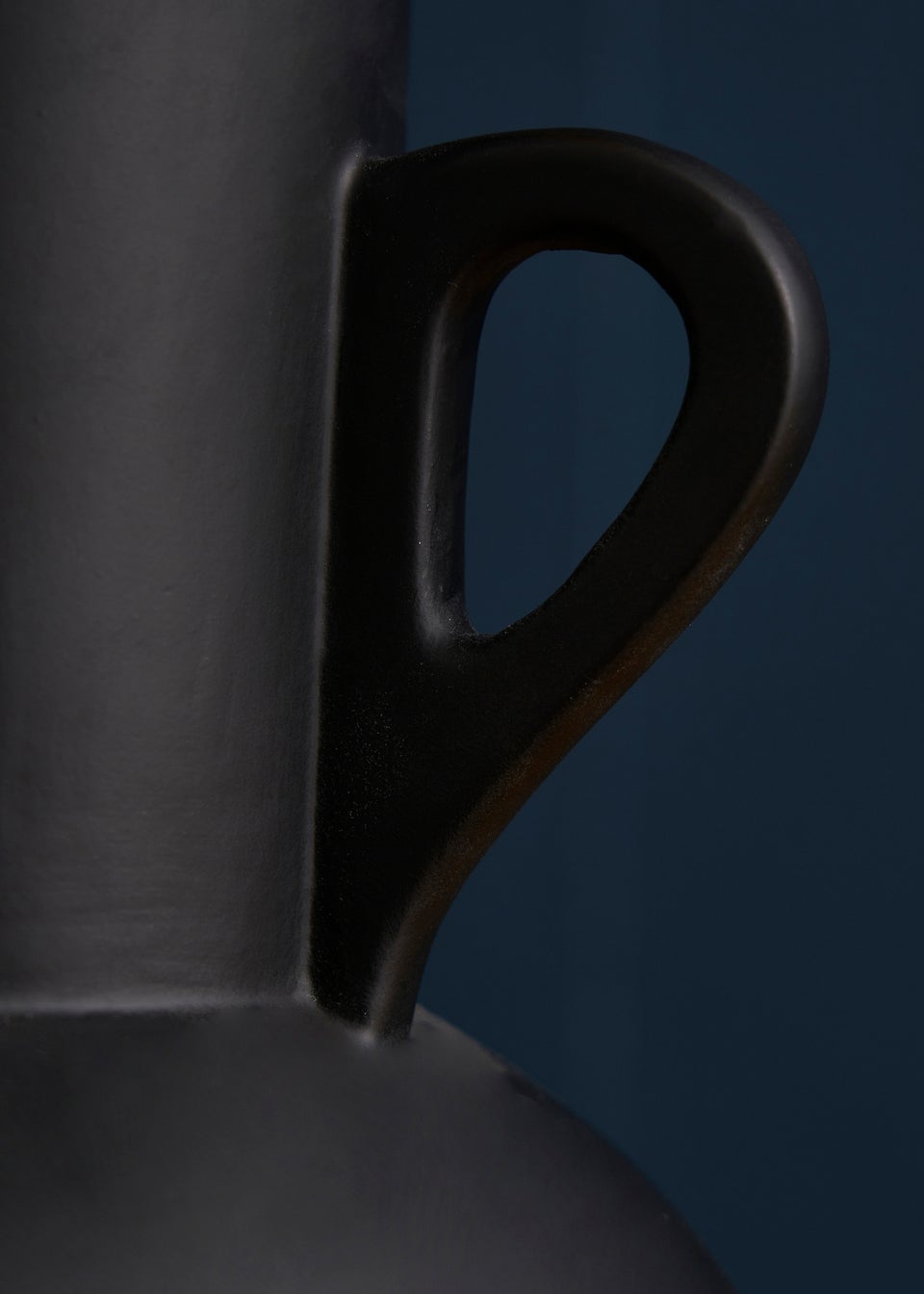BHS Ceramic Jug with Handles Vase Black
