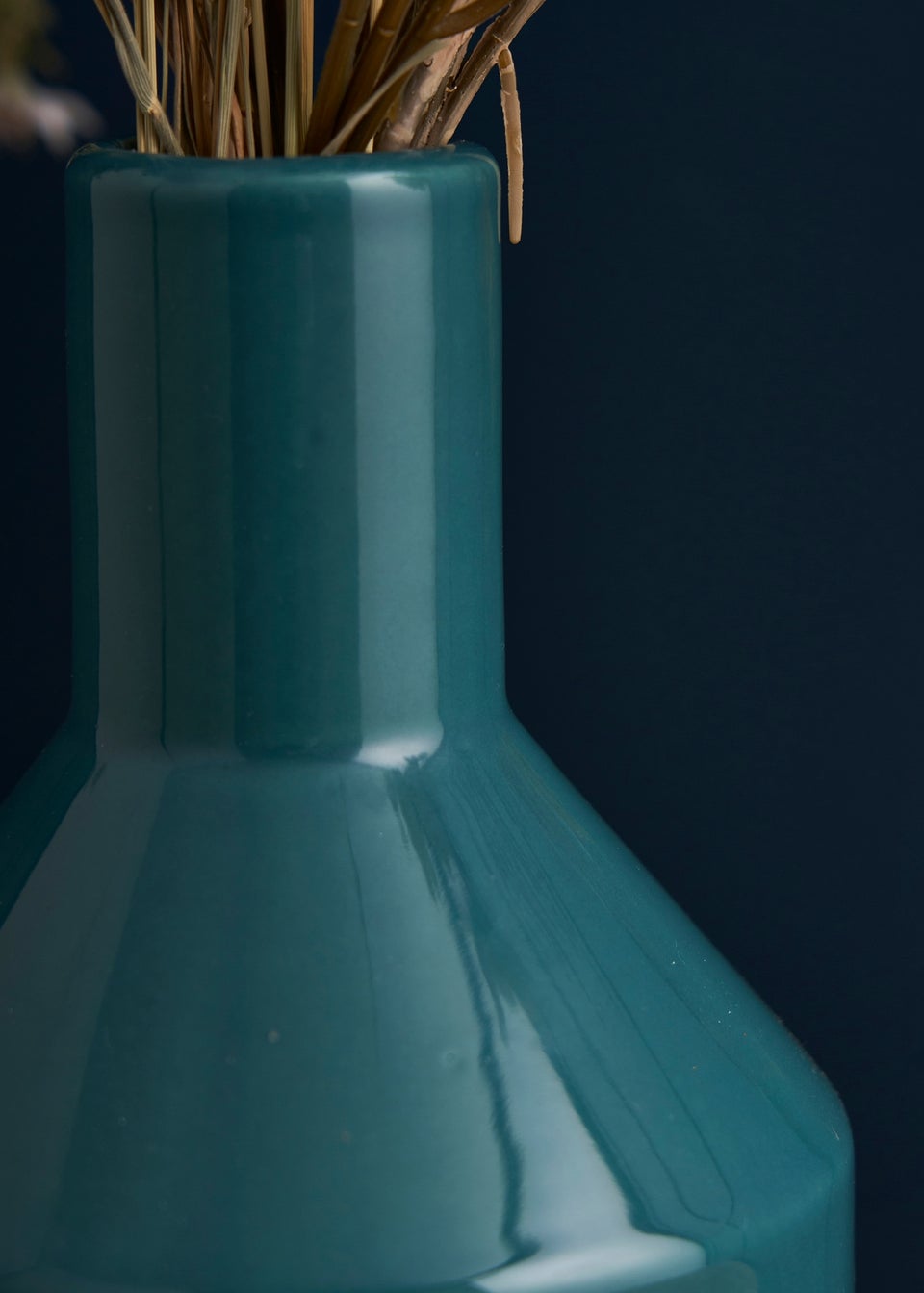 BHS Bottle Shaped Ceramic Vase Green