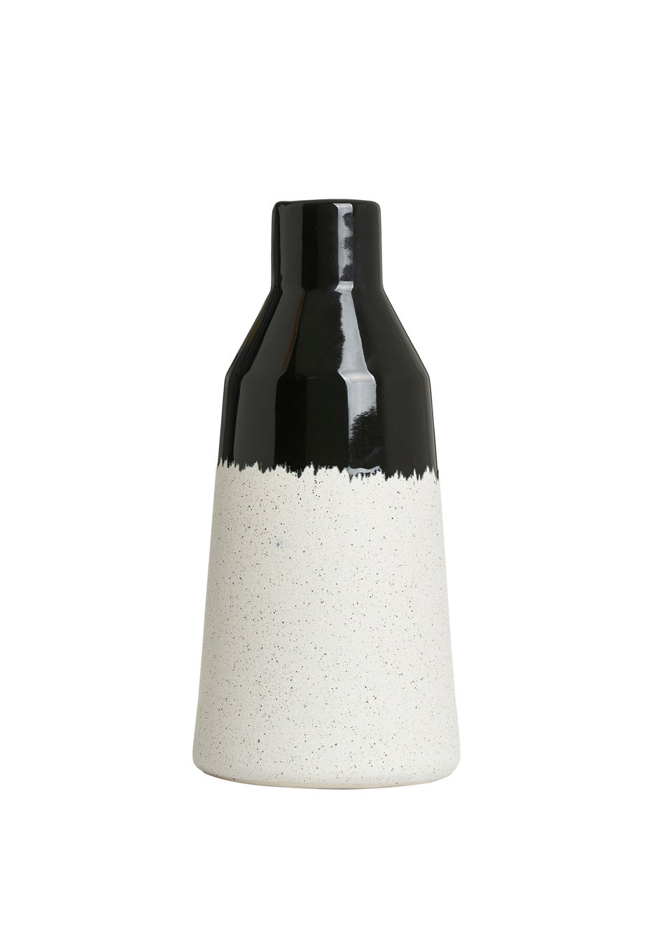 BHS Textured Ceramic Vase Black