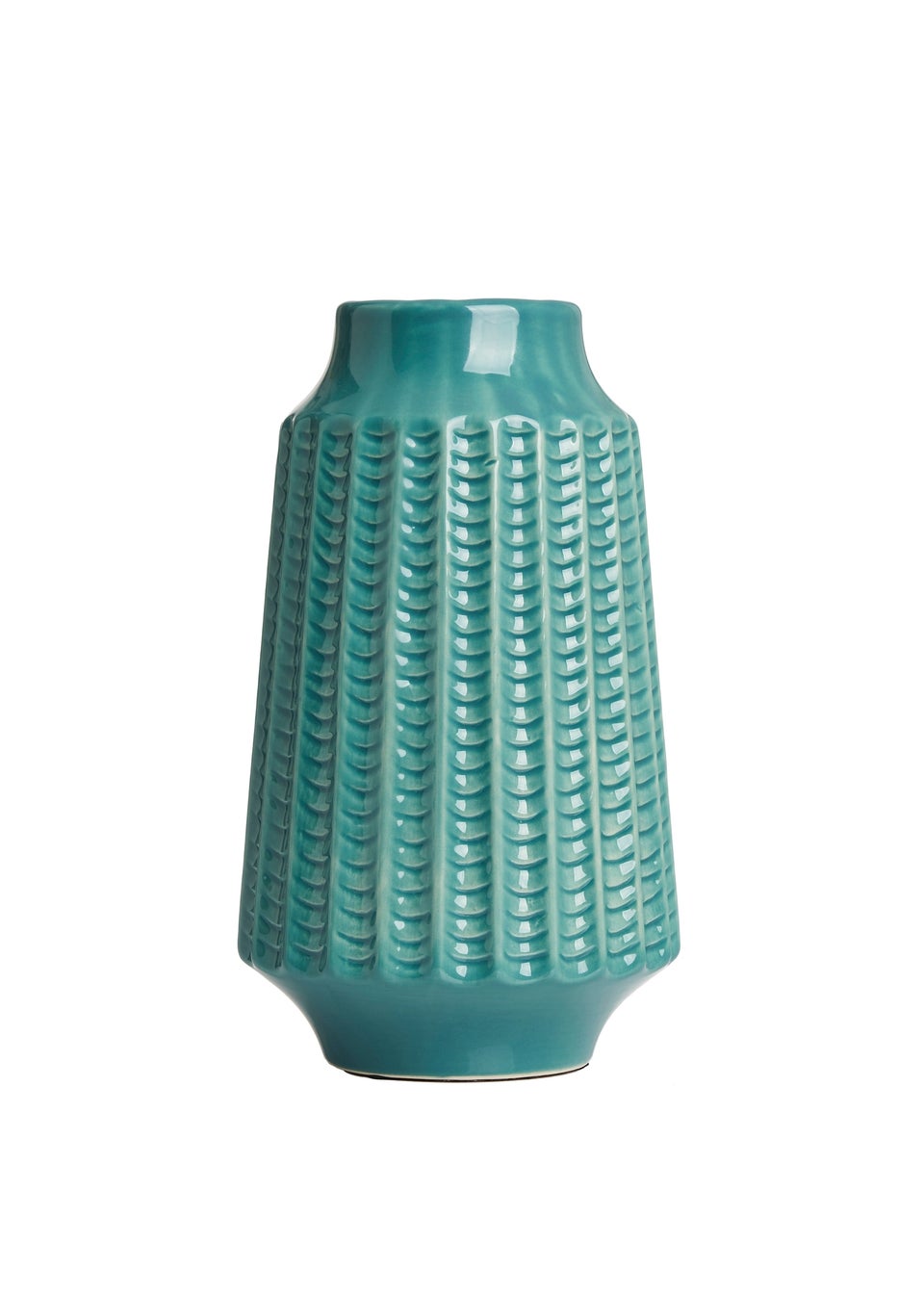 BHS Chevron Ceramic Vase  Green