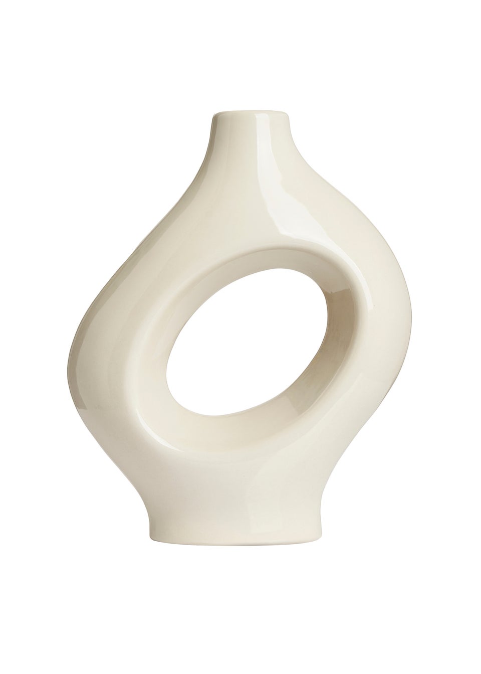 BHS Sculptural Ceramic Vase Cream