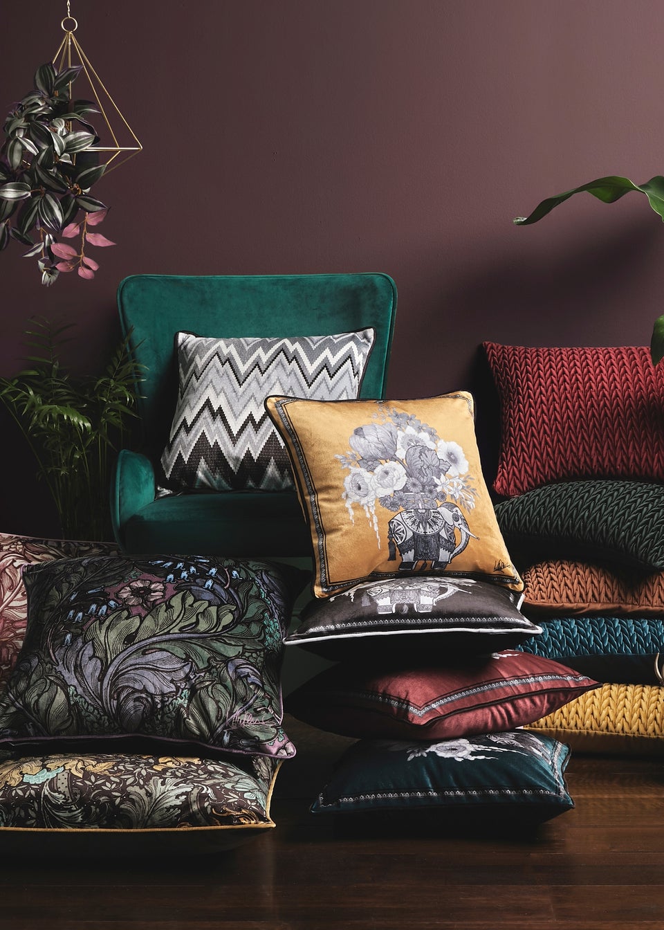 Laurence Llewelyn-Bowen Generou Elephant Velvet Filled Cushion
