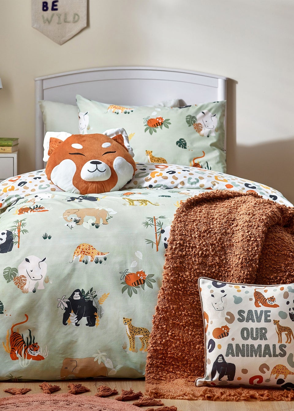 little furn. Wildlife Animal Reversible Duvet Cover Set Matalan