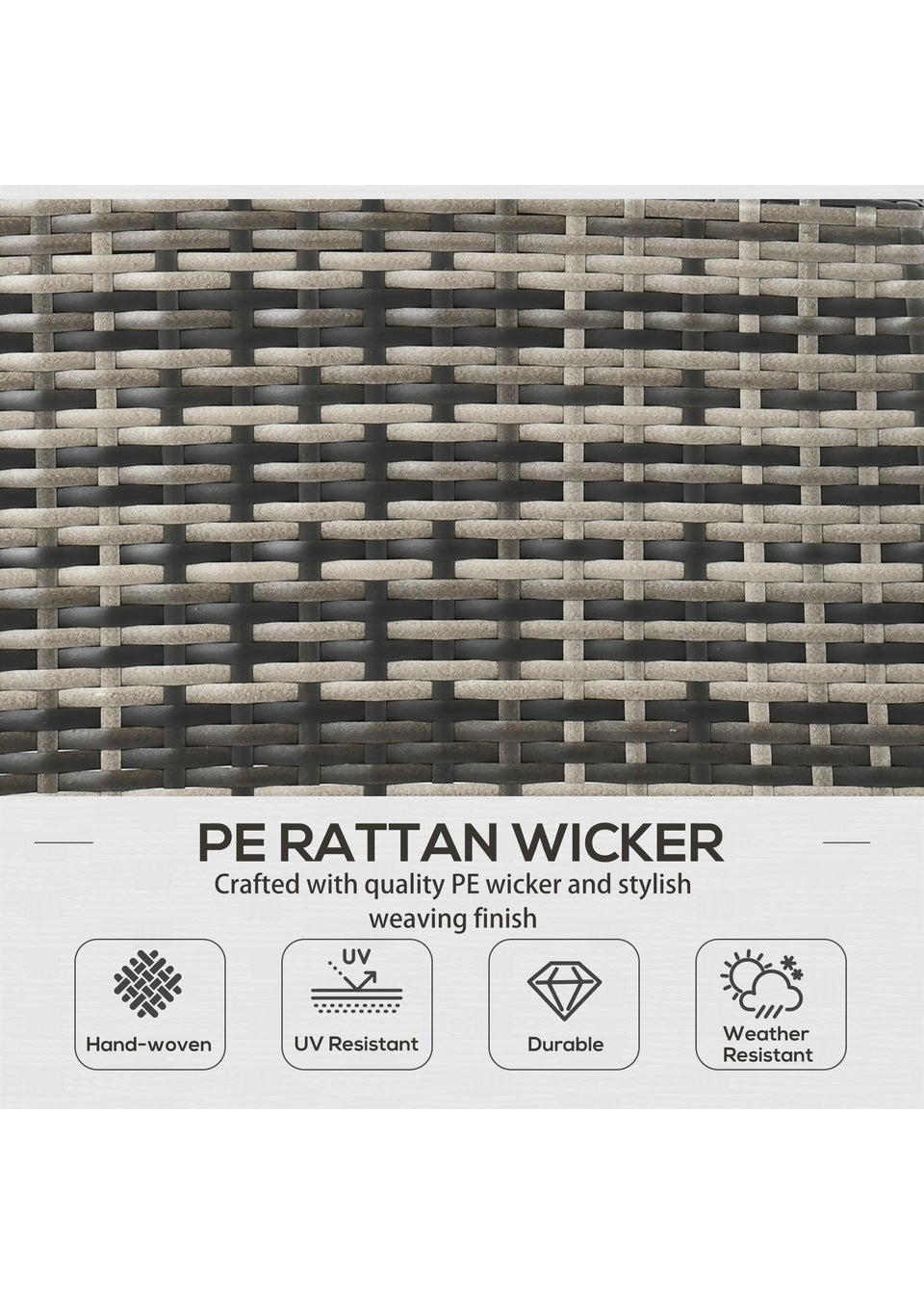 Outsunny 5 Seater Rattan Garden Furniture Set - Grey