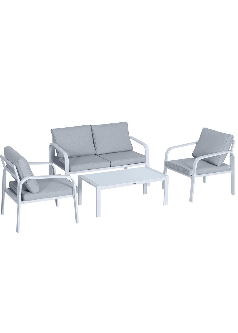 Outsunny 4pcs Aluminum Garden Sofa Set - White