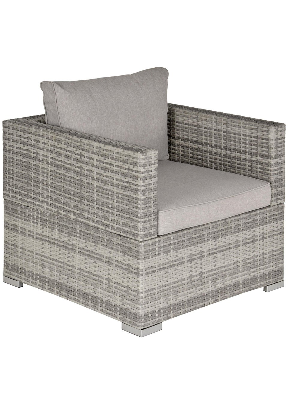 Outsunny Single Seater Rattan Chair Sofa - Grey