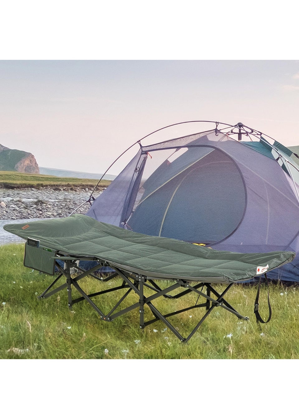 Outsunny Foldable Camping Bed w/ Carry Bag