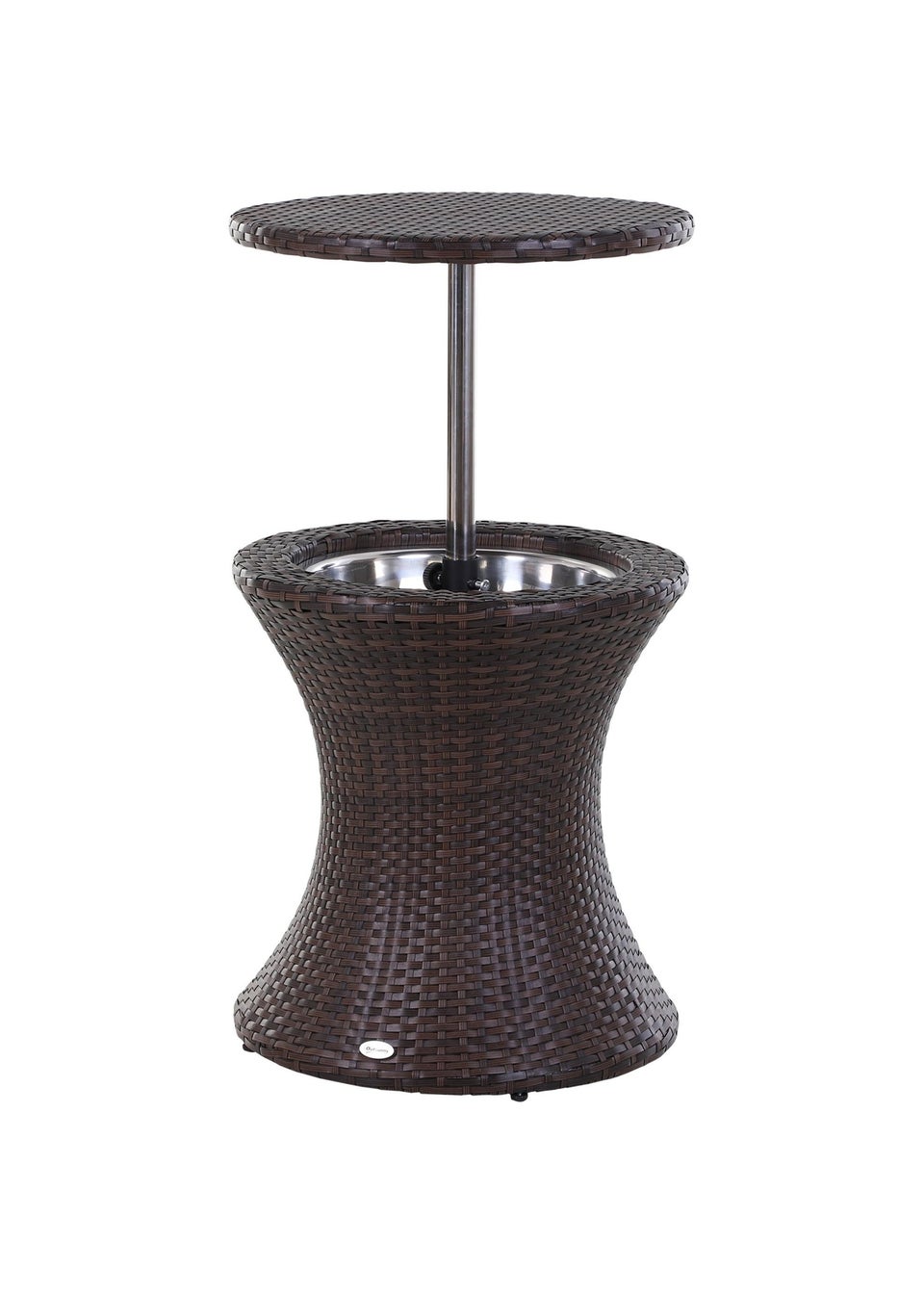 Outsunny Rattan Ice Bucket Activity Bar Cooler Table