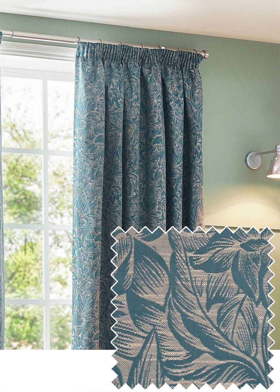 Wylder Nature Grantley Jacquard Pencil Pleat Curtains