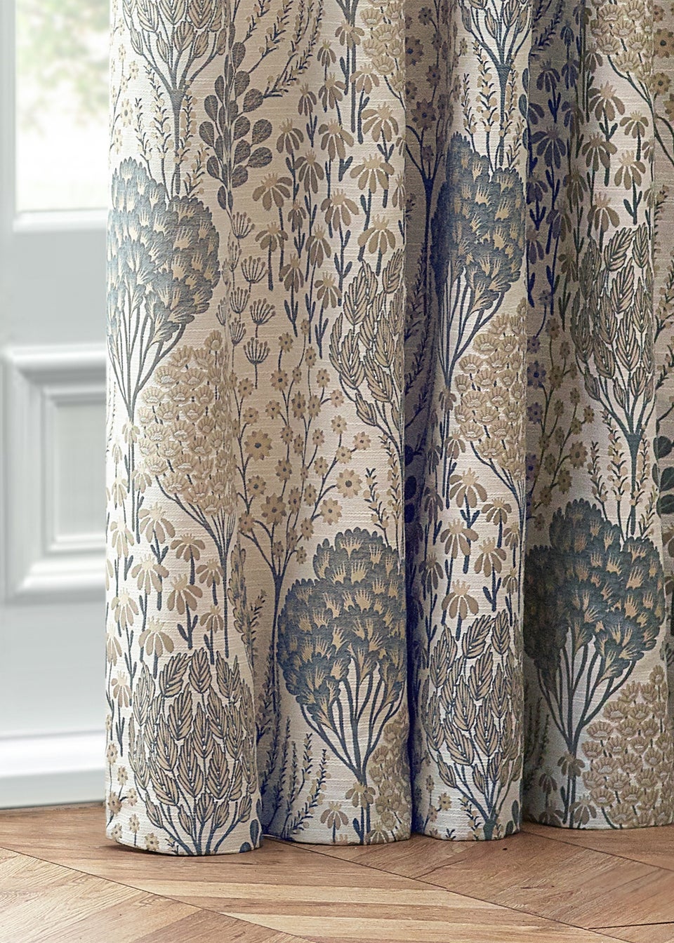 Wylder Nature Ophelia Floral Jacquard Pencil Pleat Curtains