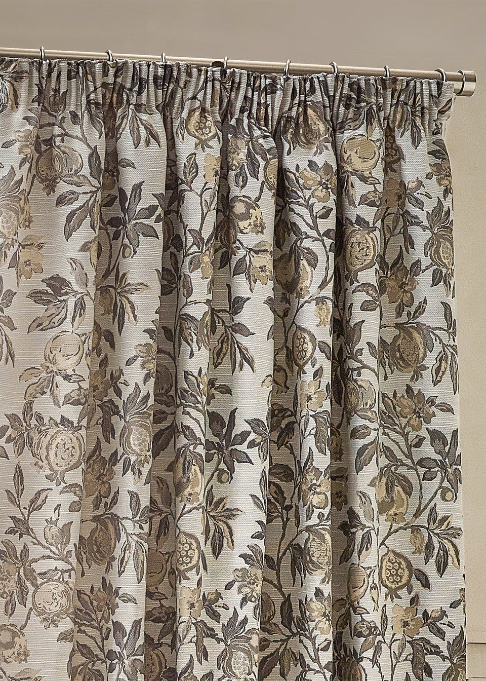 Wylder Nature Pomegranate Floral Jacquard Pencil Pleat Curtains