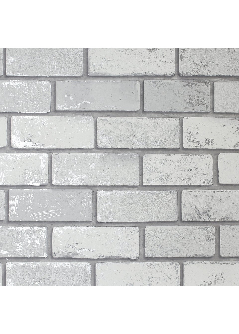 Arthouse Metallic Brick White/Silver