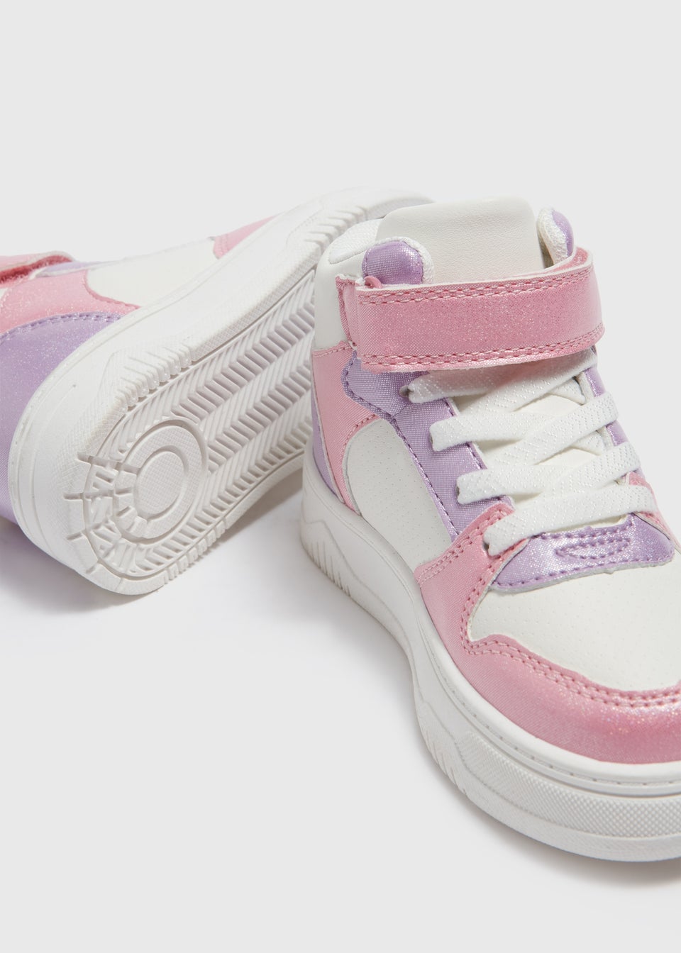 Girls White High Top Shoes (Younger 4-12)