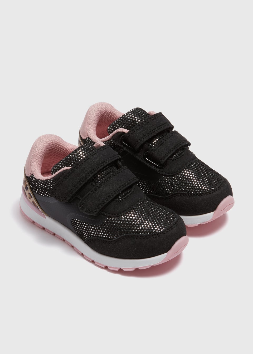 Girls black and pink trainers top