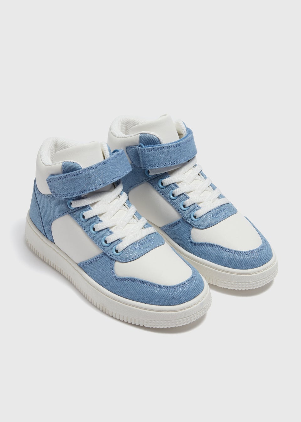 Girls White Denim High Top Shoes Younger 8 Older 2 Matalan
