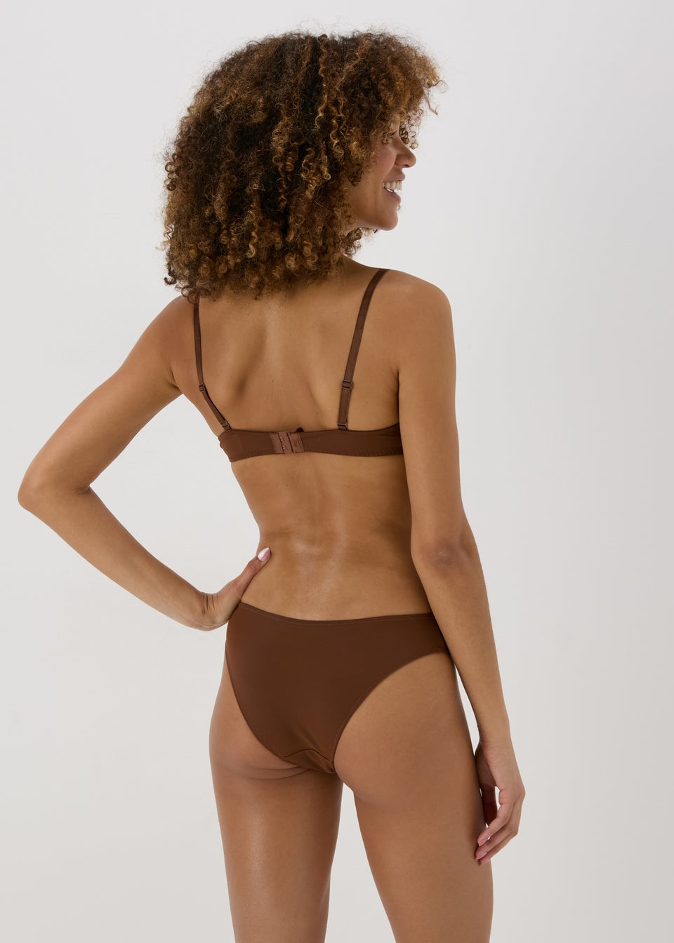 Dark Nude Microfibre Brazilian Knickers