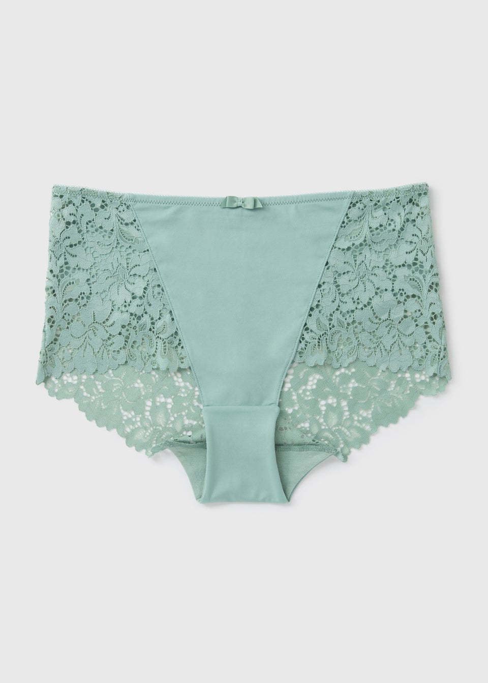 Green Lace Detail Brazilian Knickers
