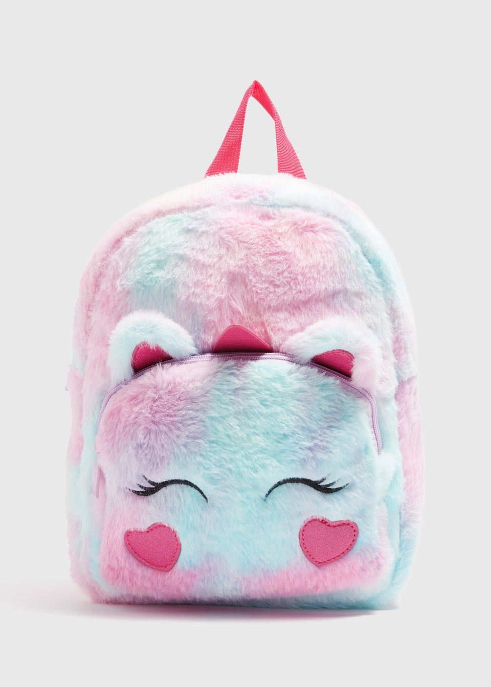 Girls Pink Faux Fur Unicorn Backpack