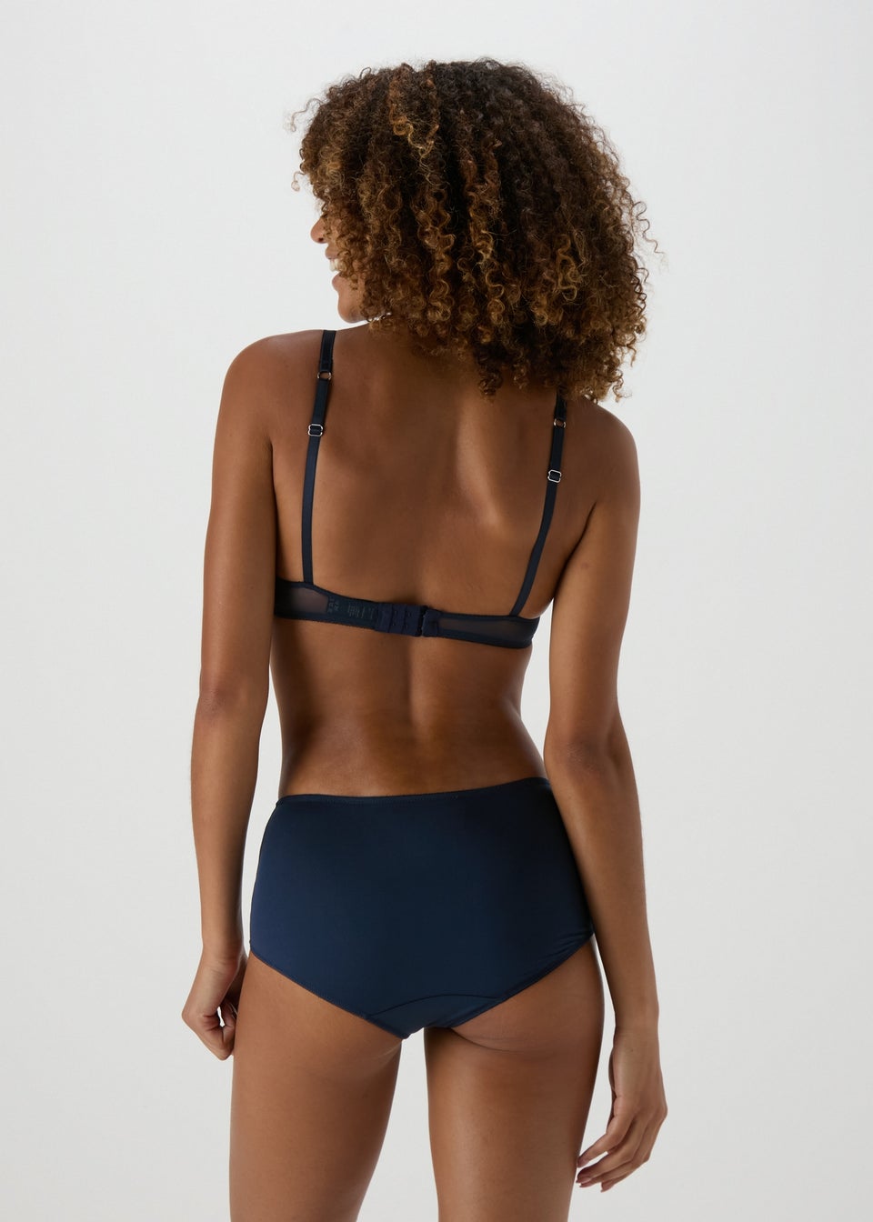 Navy Embroidered Midi Knickers