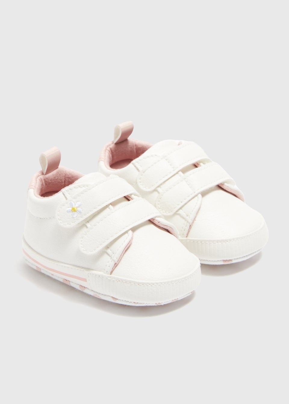 Baby White Double Strap Trainers Newborn 18mths Matalan