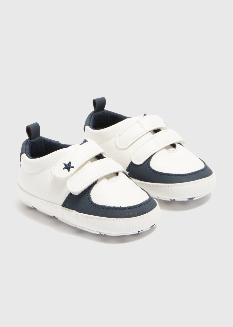 Baby White Double Strap Trainers Newborn 18mths Matalan