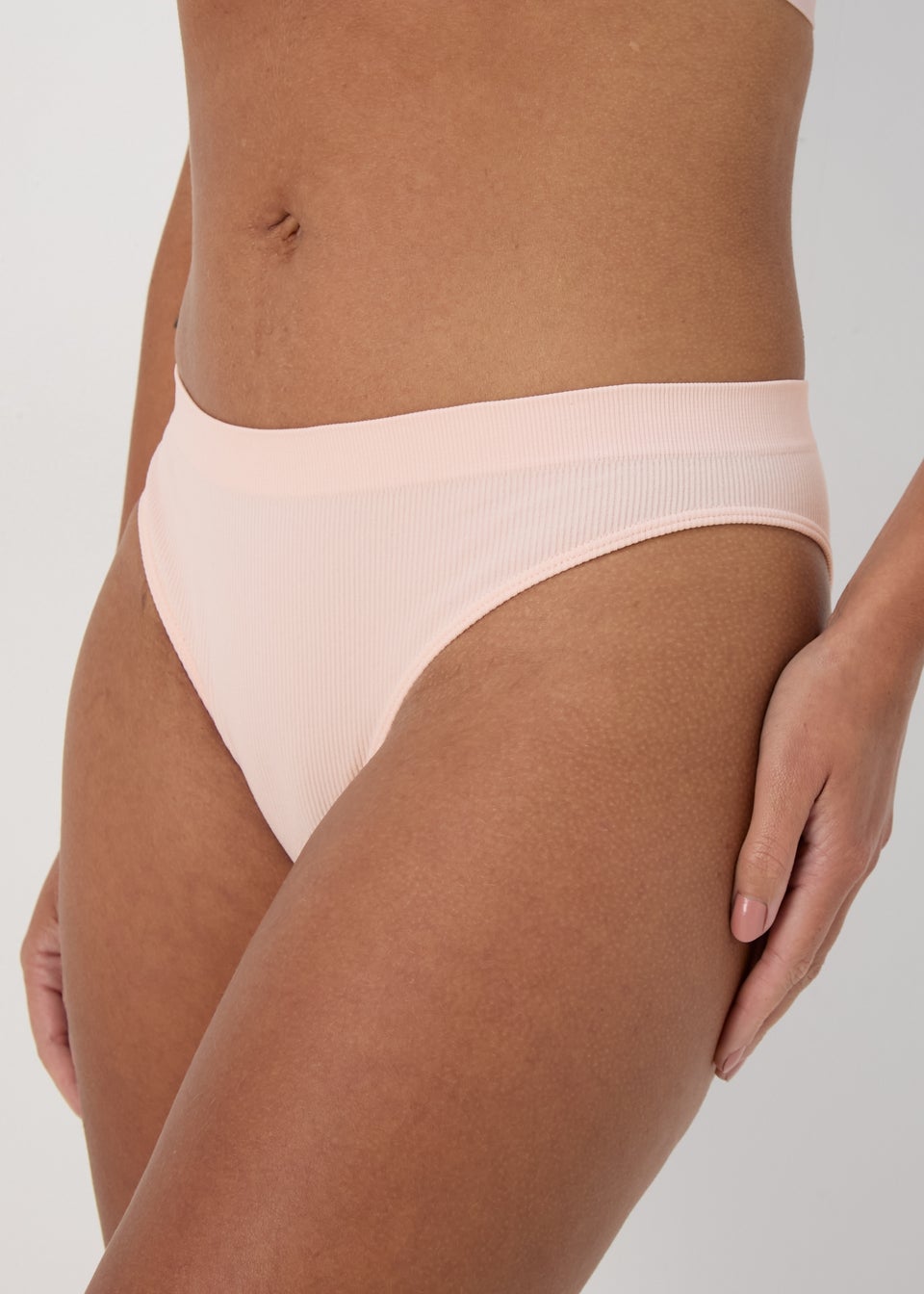 3 Pack Seamless Multicolour Ribbed Brazilian Knickers
