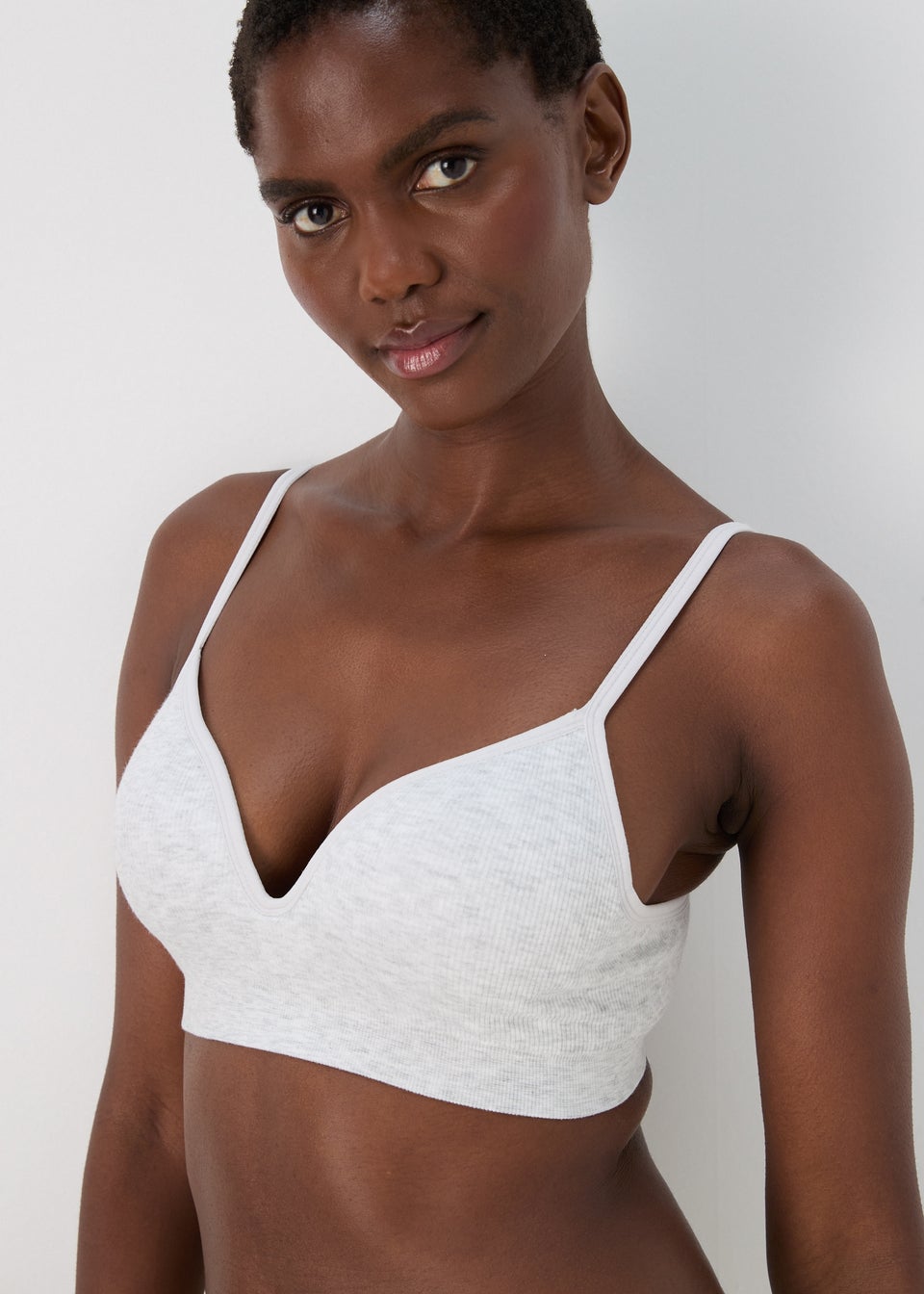 2 Pack Grey & White Seamless Moulded Bras